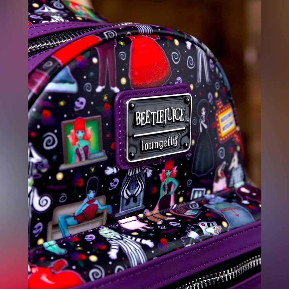 Loungefly Beetlejuice Icons Vegan Leather Mini Backpack & Wallet Set -NWT